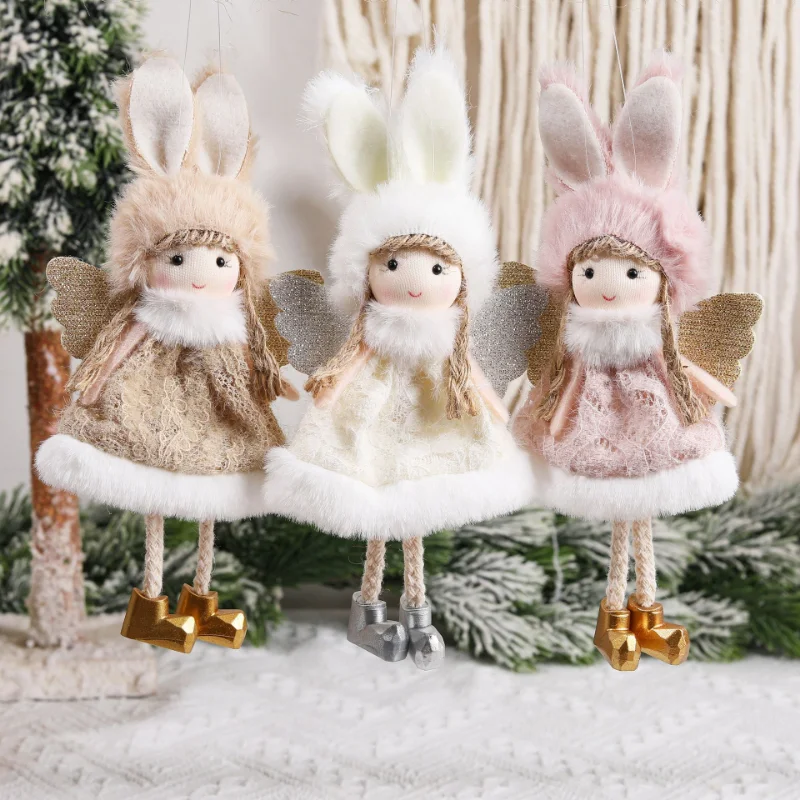 New Year 2024 Gifts Crown Veil Girl Dolls Angel Doll Navidad 2023 Xmas Tree Ornaments Christmas Decorations for Home Noel Natal