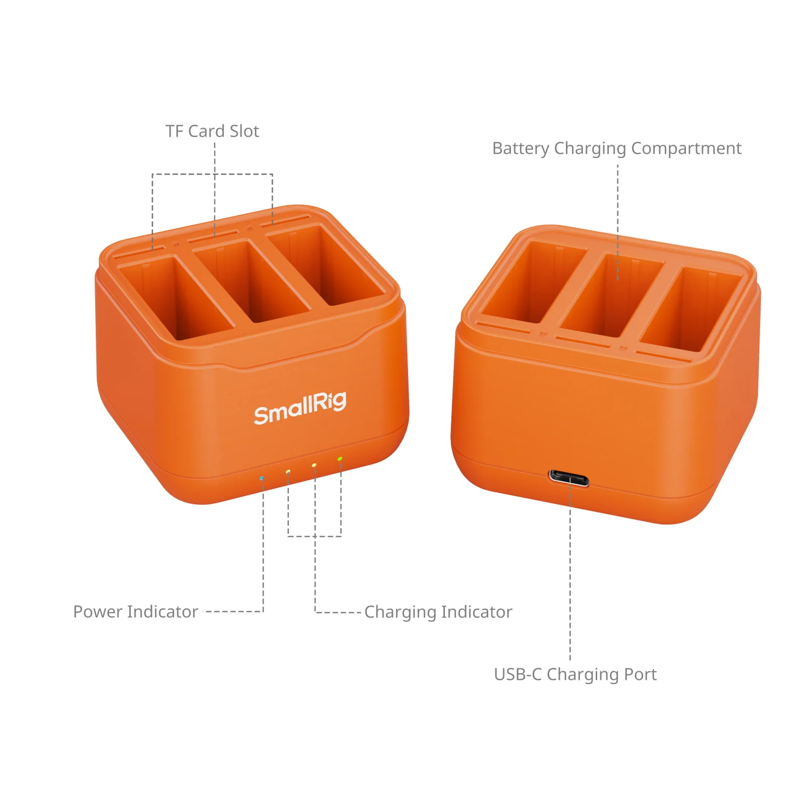 

Зарядное устройство SmallRig для аккумуляторов DJI Action 6 / Action 5 Pro / 4 / 3 / Osmo 360, одновременная зарядка 3 аккумуляторов -5921