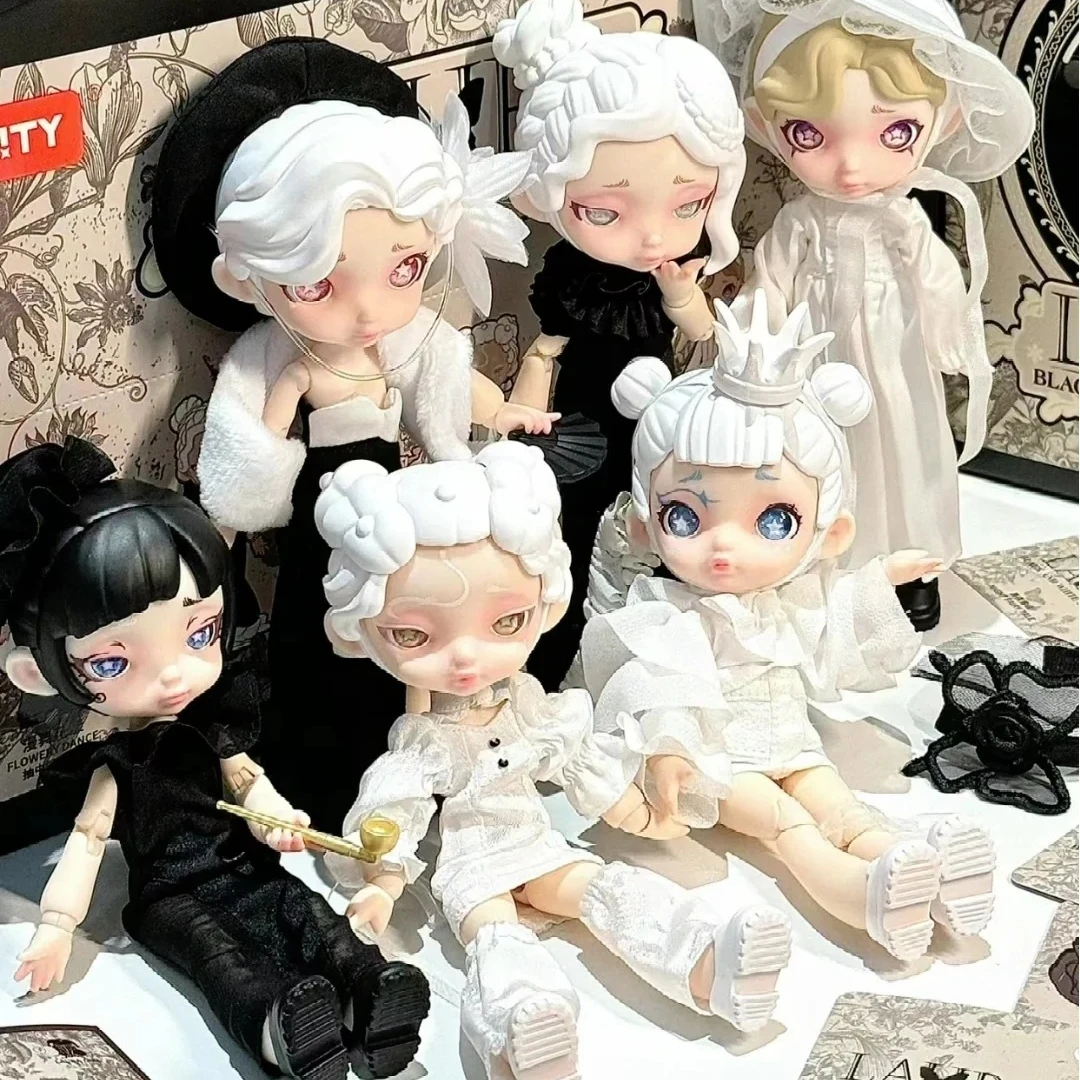 

Authentic Laura Black And White Spectral Blind Box Bjd Mobile Doll Toy City Handmade Doll Desktop Gift Ornament Mystery Box