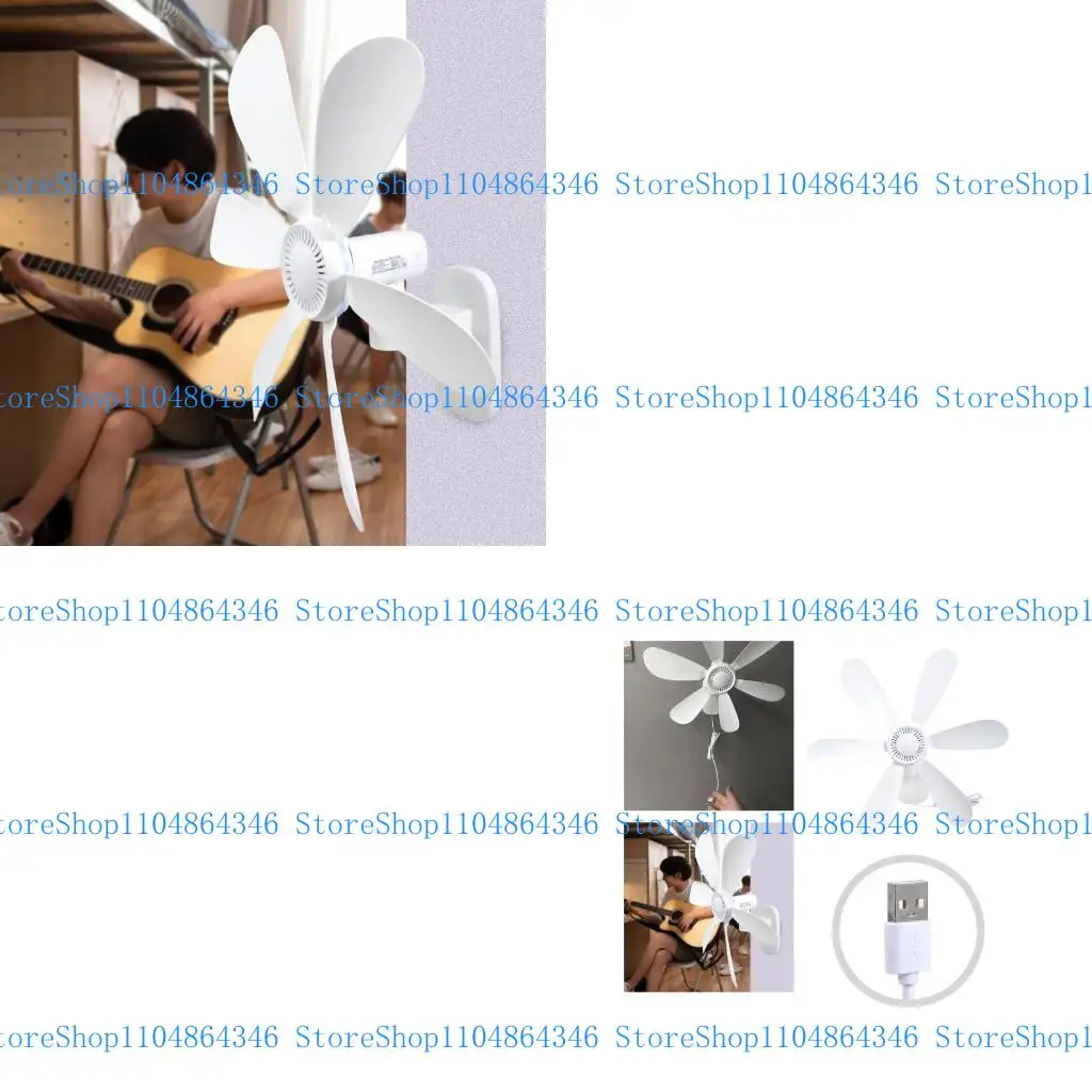 

5asd 5V USB Wall Mount Fan Quiet Energy Efficient Space Saving for Kitchen Bathroom