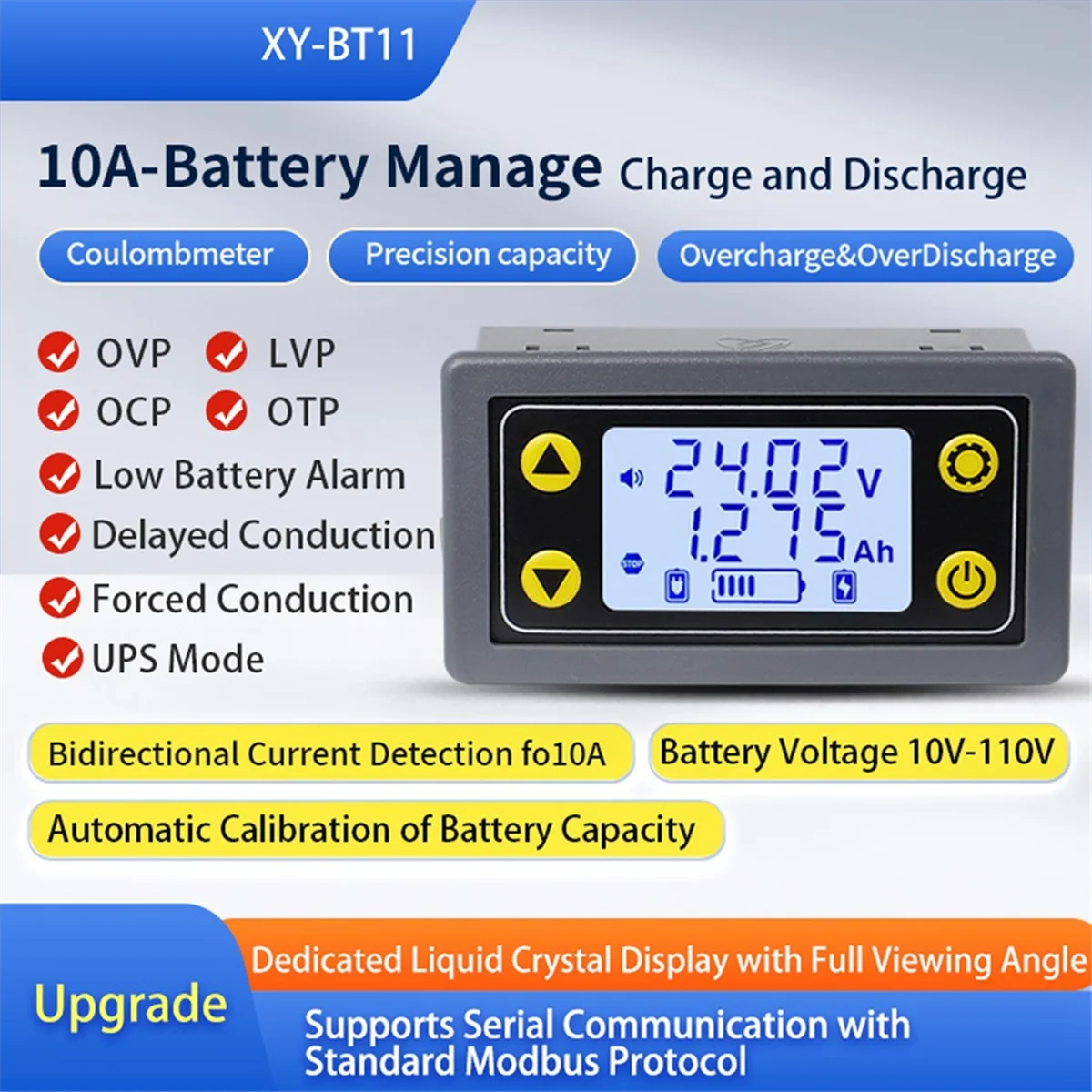 Medidor de Coulomb Y31A 10A, gestión automática de carga y descarga de batería, detector de corriente bidireccional de batería de litio