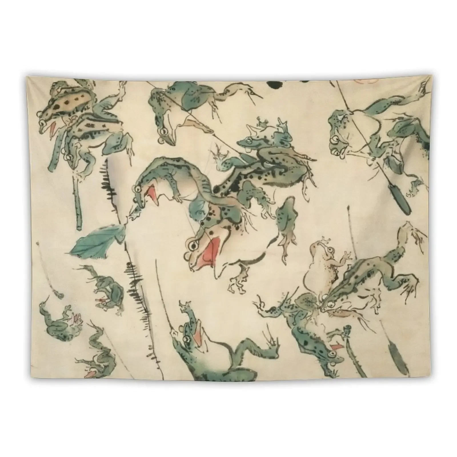 Battle of the Frogs Kawanabe Kyosai Tapestry Room Decoration Korean Style Things To The Room Tapete For The Wall Tapestry