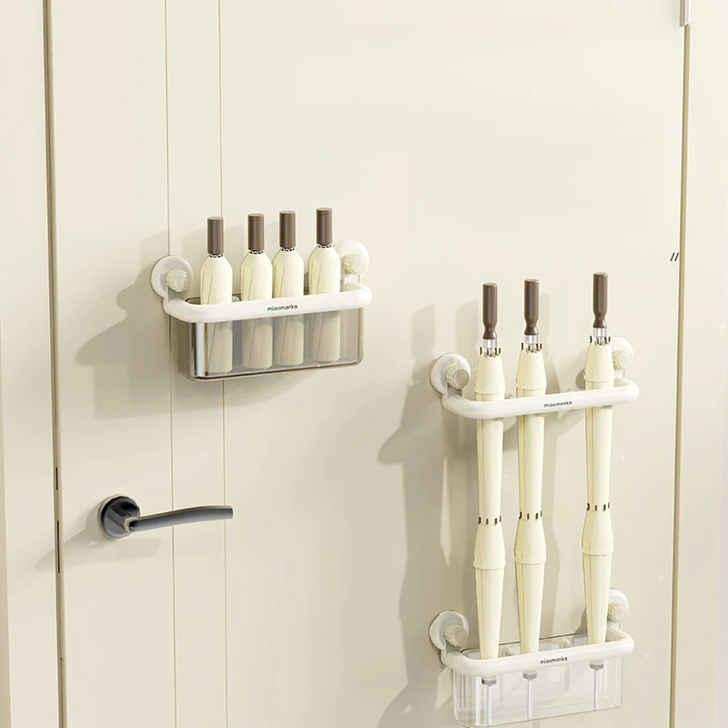 

Suction Cup Detachable Umbrella Holder Entryway Stand Multi-purpose Bathroom Towel Rack Wall Storage Organizer