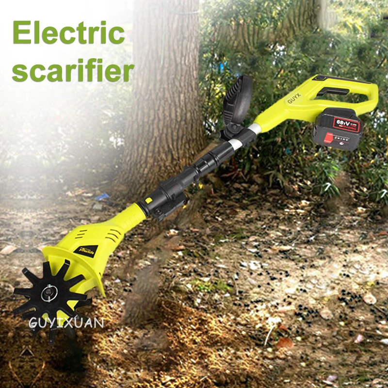 Electric Ripper Lithium Handheld Tiller Garden Rotary Cultivator Machine Cordless Garden Power Tool Portable Cultivator Tools