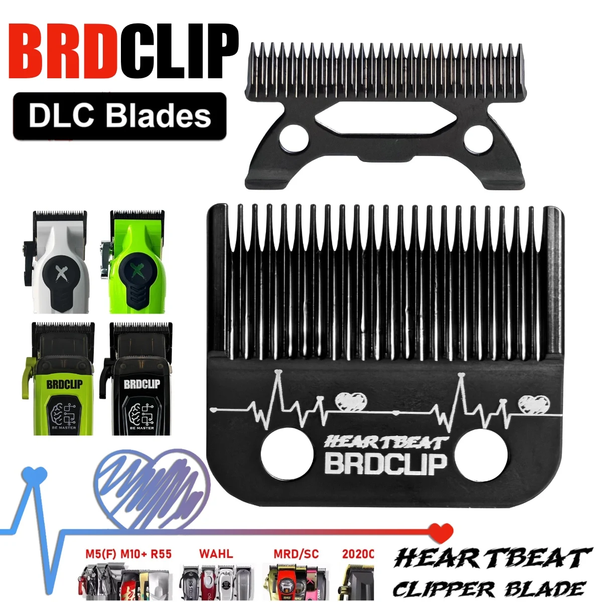 BRDCLIP Professional Hair Clipper Original Replaceable Heartbeat Blade for BRD 106 FA1C M3C WMARK X1、2020C、M10、8148、JC06 Mac