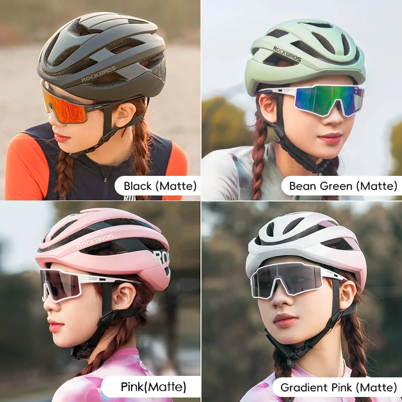 ROCKBROS Outdoor Men\'s Road Bike Helmet Breathable Women Integrated Light Cycling Helmets CE Safety 54-58cm Bicycle Accessories