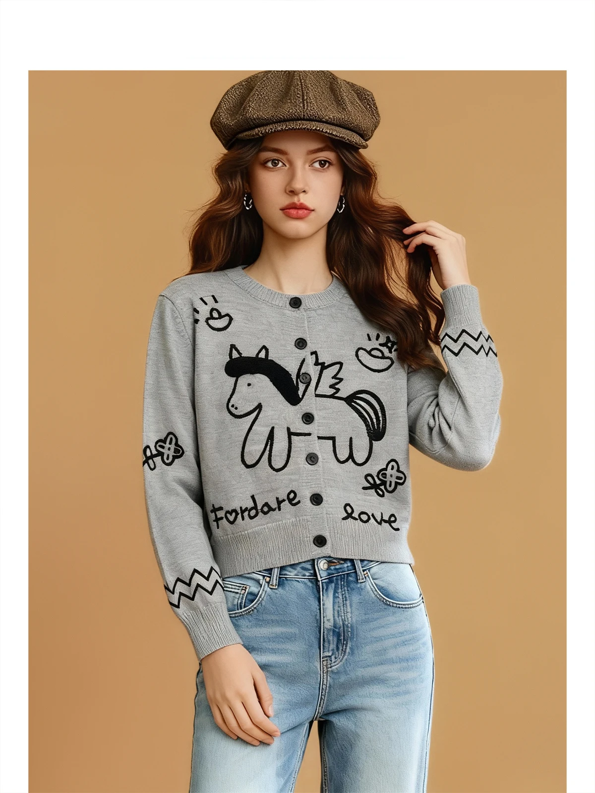 

Forever 2 ey Knitted Sweater Celebration New Year 2026 New Arrival Women's Faion Autumn Winter Long Sve round Ne