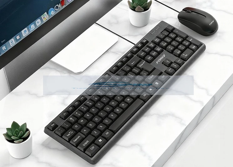 

Комплект проводной клавиатуры и мыши FV68, офисная клавиатура и мышь для бизнеса, портативный настольный компьютер, офисный комплект клавиатуры и мыши