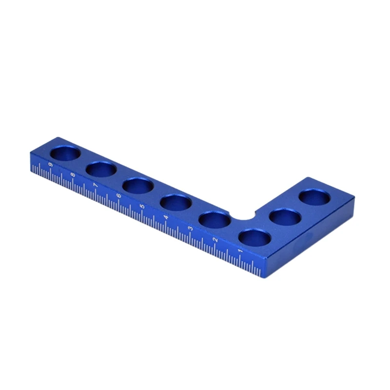 B62B Aluminum Alloy Height Ruler 90 Degree Right Angle Measuring Tool Marking Ruler Woodworking Tools Blue