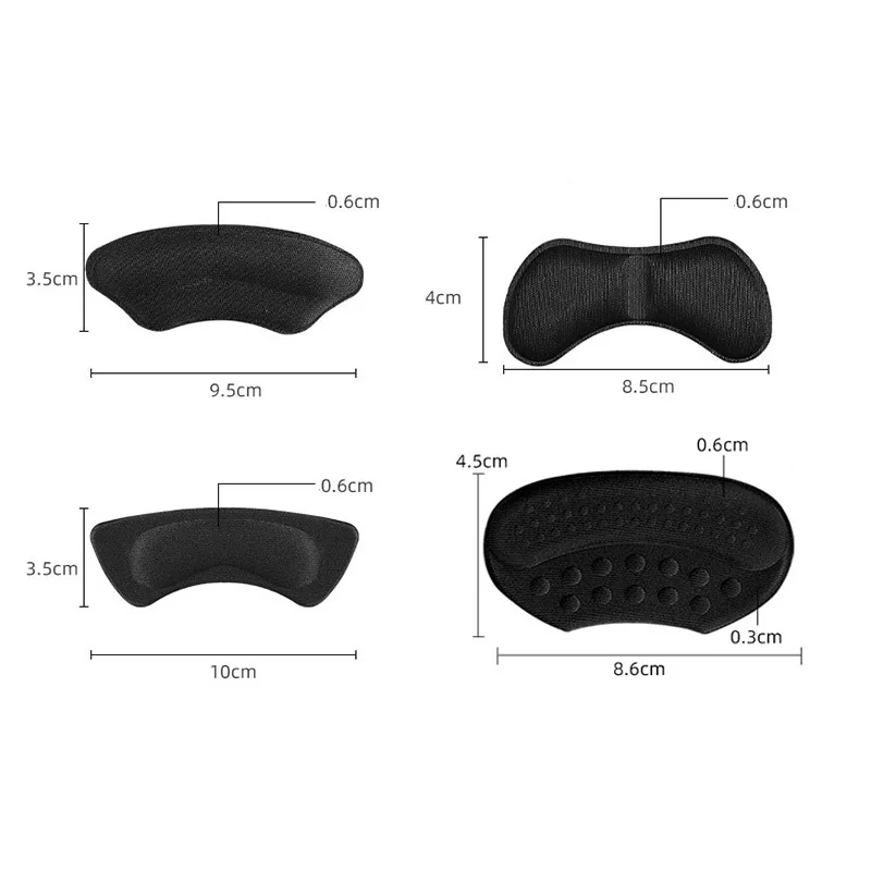 Women Heel Insoles Pain Relief Cushion Anti-wear Adhesive Feet Care Pads Heel Sticker Heel Liner Grips Crash Insole Sponge Patch