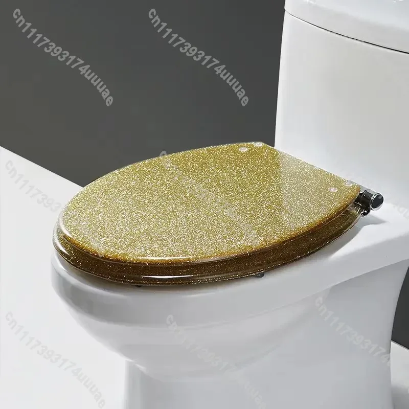 Universal Thickened Resin Toilet Seat Vintage Style Slow Close Soft Down with Fixing Screws Heavy Duty Bathroom Accessories