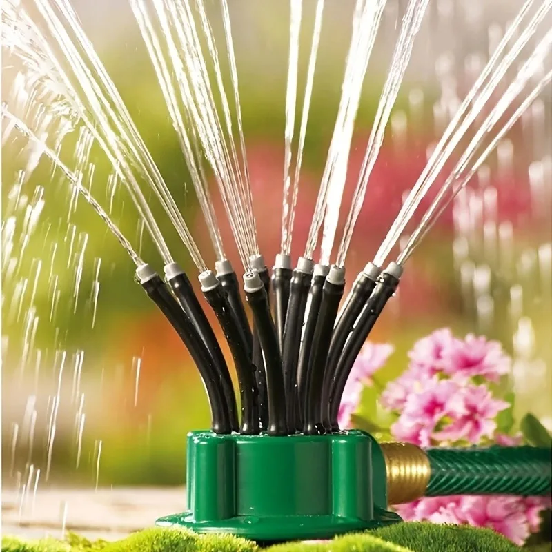 

360 Degree Automatic Garden Sprinkler Multi-Head Lawn Watering Irrigation Tool Water Spray Nozzle Shower Head for Horticultural