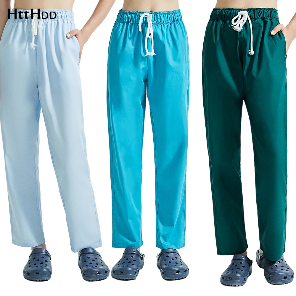 

High Quality Medical Pants Wholesale Clinic Pharmacy Work Scrub Pants Solid Color Dental Hospital Dentist Work Uniform Bottoms