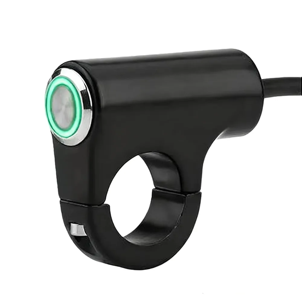 Aluminum Alloy Motorcycle Handlebar Switch DC 12V Waterproof Headlight Switch with Indicator Universal Fit Self-locking