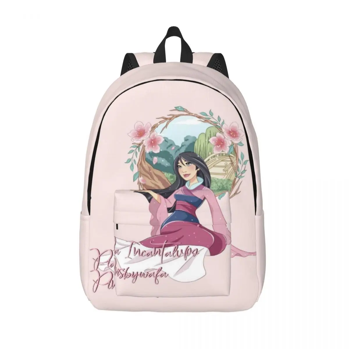 Custom Fashion Mulan Cartoon Canvas Backpacks Men Women Basic Bookbag for School College Bags