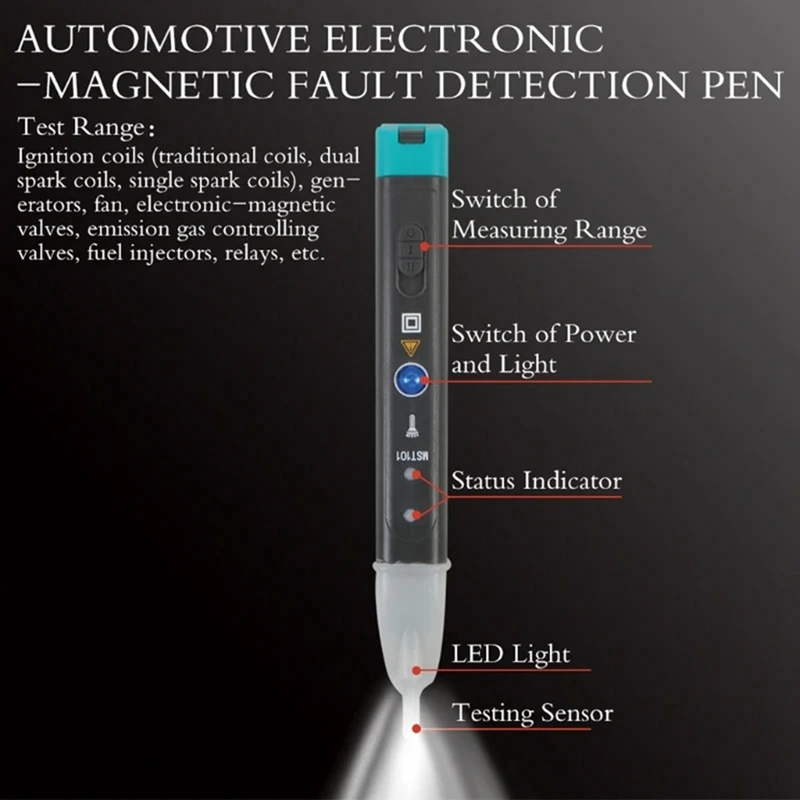 MST-101 Automotive Electronic Component Ignition Coil Test Pen Tester Ignition Coil Fault Detector (1 Pcs)