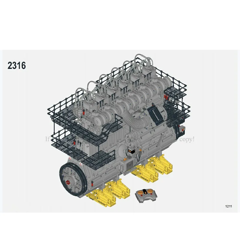 

MOC-141278 Giant Two-Stroke Marine Diesel Engine Block Model 10737 Parts MOC Creative Boy's Children's Birthday Toy Gift