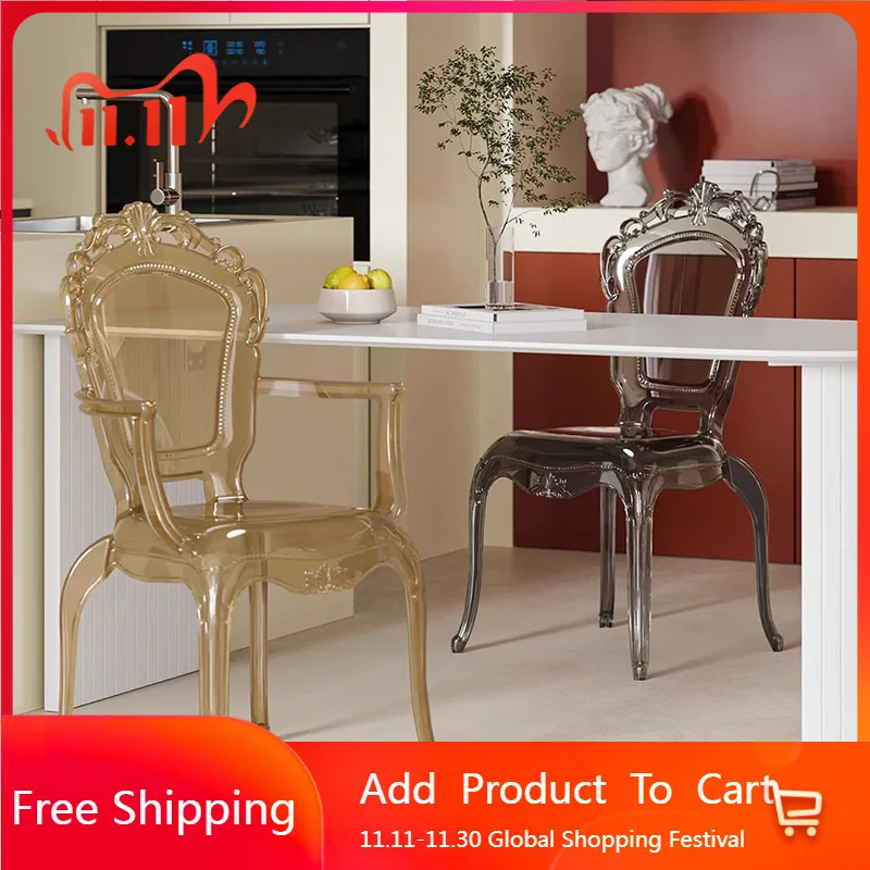 

Ленивые дизайнерские обеденные стулья с акриловым акцентом, удобные обеденные стулья для ожидания, свадебная прозрачная мебель Muebles Lounge Suite