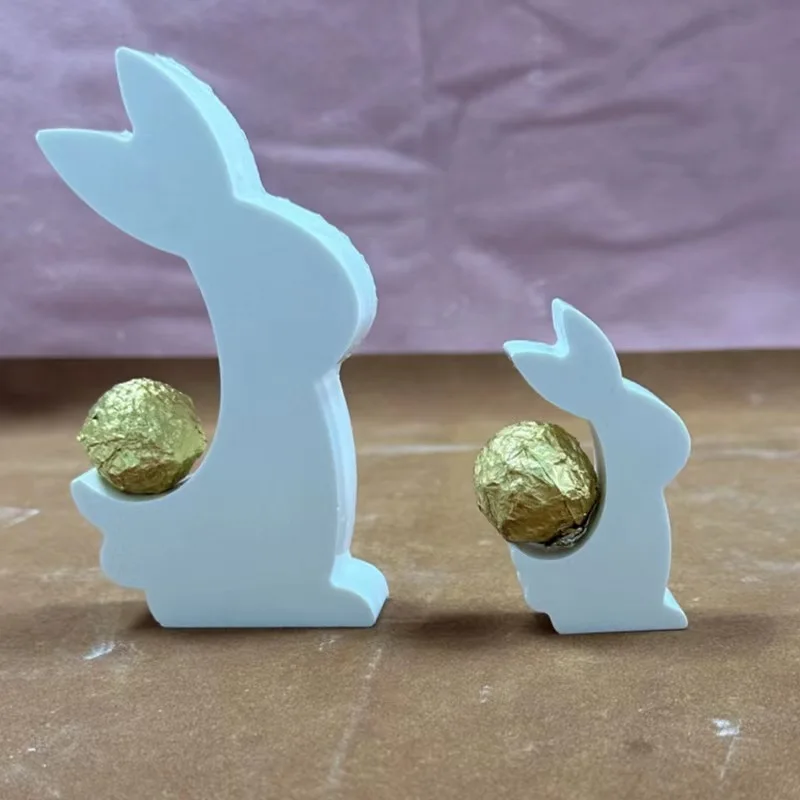 Easter Rabbit Ornaments Silicone Mold DIY Cement Gypsum Clay Pouring Resin Mold Home Holiday Decoration Crafts