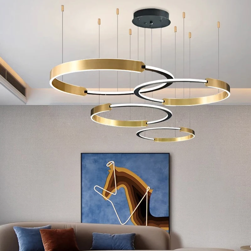 

Modern rings long Pendant lights led Chandeliers for living room 2023 indoor lighting Ceiling lamp interior lighting Chandeliers