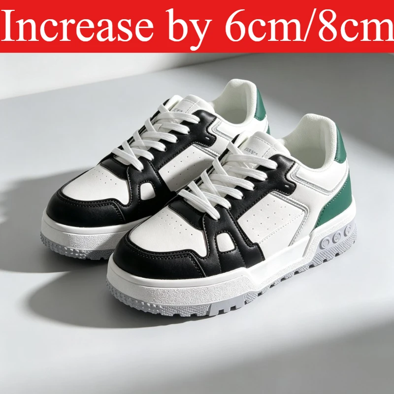Nouvelles baskets pour hommes, chaussures rehaussantes, semelle intérieure augmentant la hauteur de 6 à 10 cm, chaussures à talons hauts, chaussures de sport en cuir pour hommes