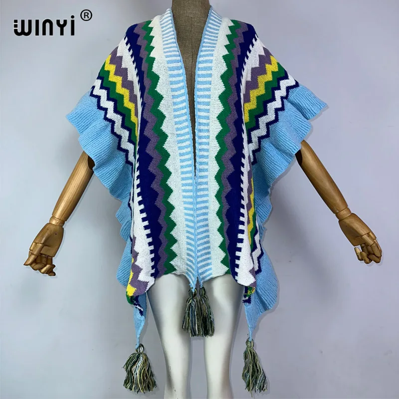 WINYI new poncho Women Knitting over coat for women 2023 moda femminile mantello bohémien nappa winter capas para mujer abbigliamento