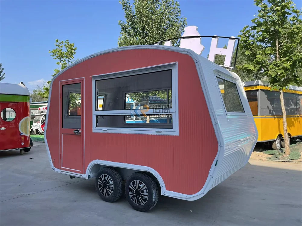 Outdoor Mobile Concession Food Truck Trailer Snack Pizza Kiosk Custom Food Trailer Vending Cart Hot Dog Van Fully Equipped