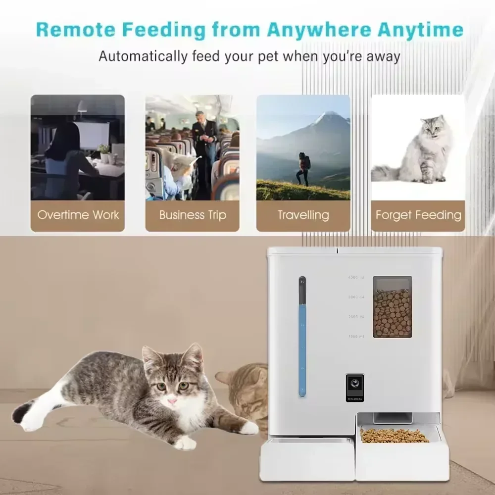 Automatic Cat Dog Feeder 2 in 1 Cat Water Fountain with Camera Smart Pet Fountain Cat Dog Feeder Pet Products