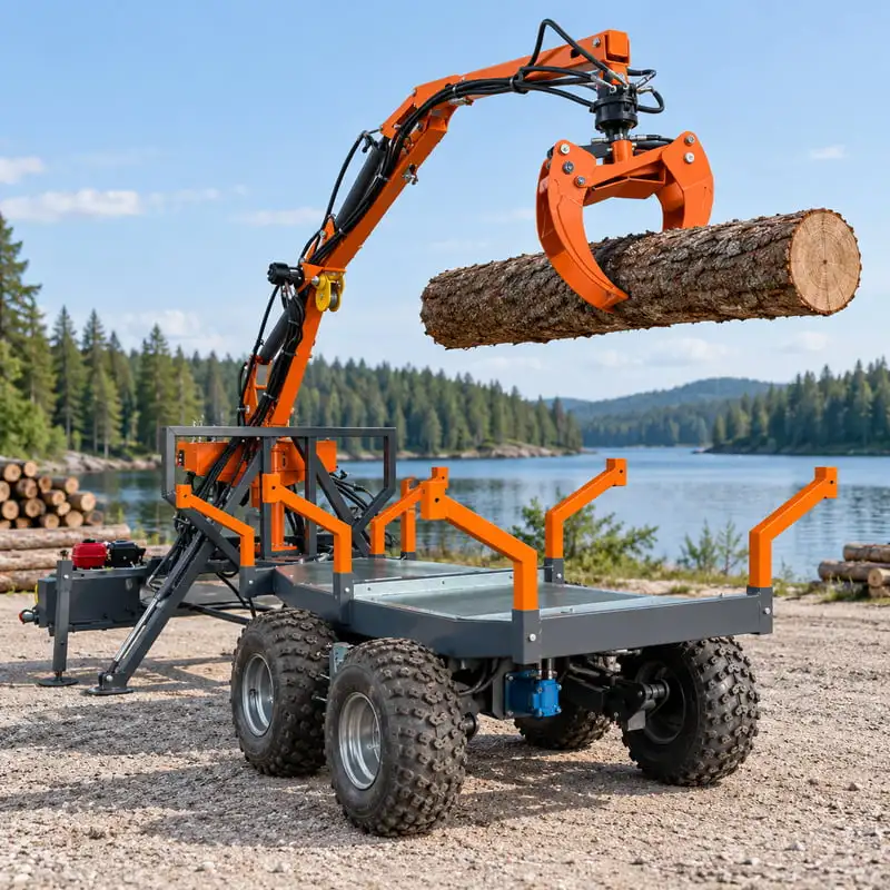 Hydraulic Timber Crane with Easy Operator Controls for Tree Service Work Customized Powerful Trailer Mounted Log Loader