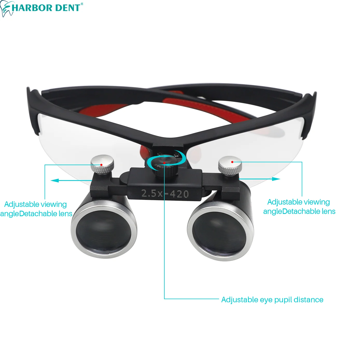 2.5X 3.5X  Dental Loupes Medical Binoculars Magnifier Surgical Magnifying Glass Lupa with Professional 5W Spotlight Head Light