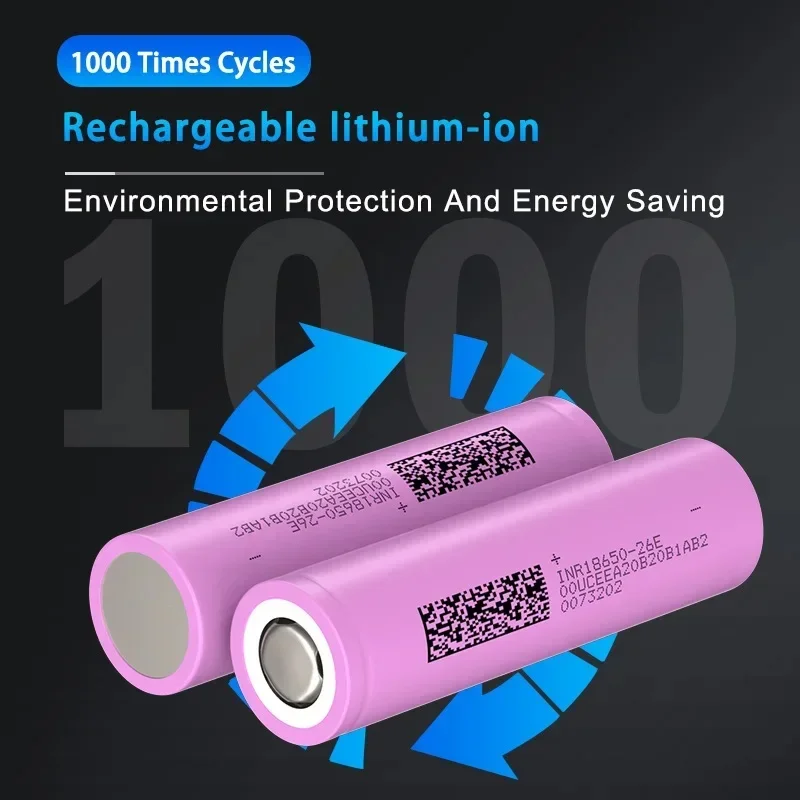 2600mAh Lithium Rechargeable Battery INR18650 26E 3.7V INR18650 26E High Discharge 30A Power Bateria Cell for Screwdriver