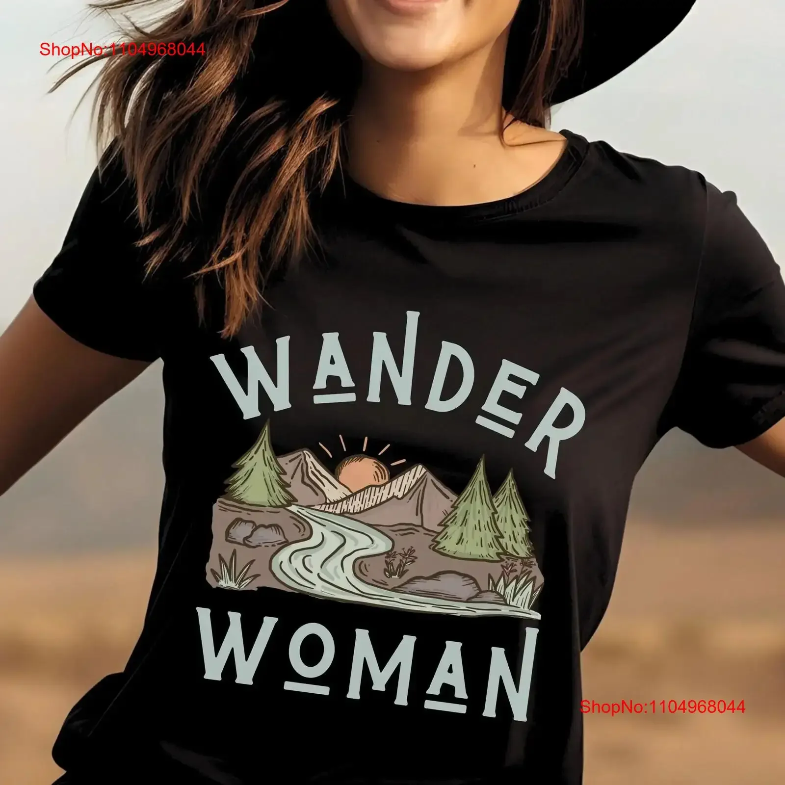 Camiseta Wander Woman, camiseta de senderismo, montañas y río, idea de regalo de aventurero, camping al aire libre, Wanderlust para su vintage lavado