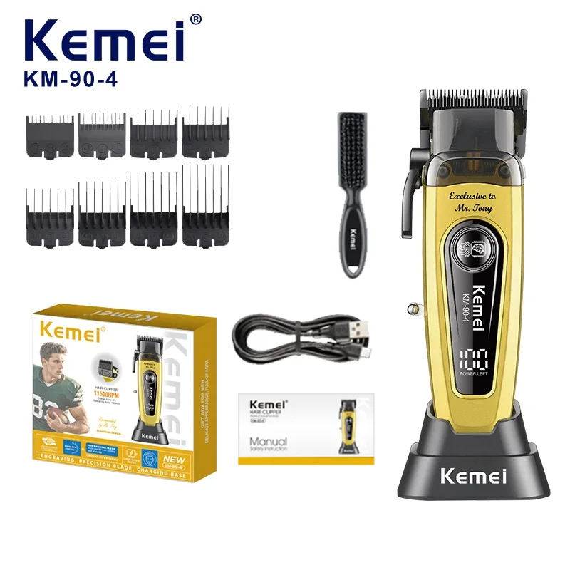 

Kemei 90-4Профессиональная машинка для стрижки волос для салона, 115000 об/мин, USB аккумуляторная, инструмент для укладки и стрижки волос для парикмахеров, триммер для бороды