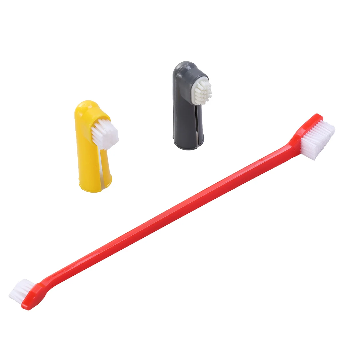 

3 Pack Pet Toothbrush Set Dual Headed Finger Brushes for Dogs Dental Hygiene Random Color Plaque Removal Pet Supplies