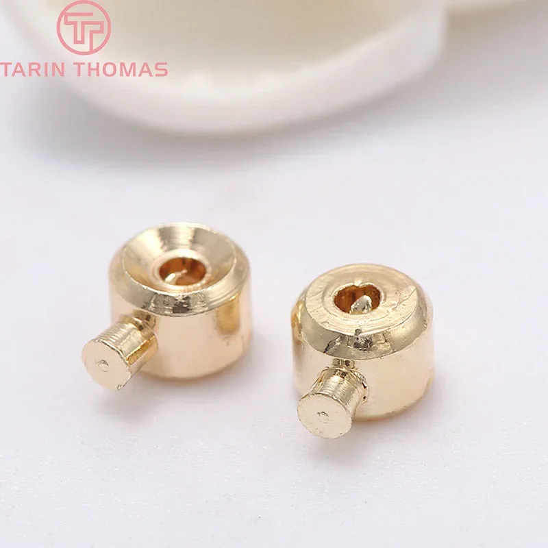 (2769)20 Stück 2,5x3,2mm 24 Karat Gold Farbe Messing Clip Station Verschlüsse hochwertige Schmuck herstellung liefert DIY Befunde Zubehör