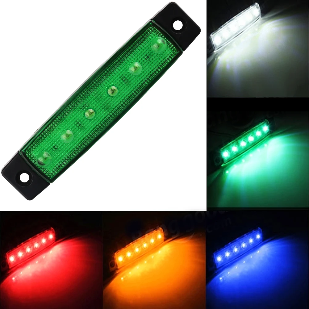 

Universal 1Pcs 6LED Side Marker Indicator Light Brake Signal Lamp For Car Bus Truck Trailer Lorry Blinker Light 12V 24V Lighting