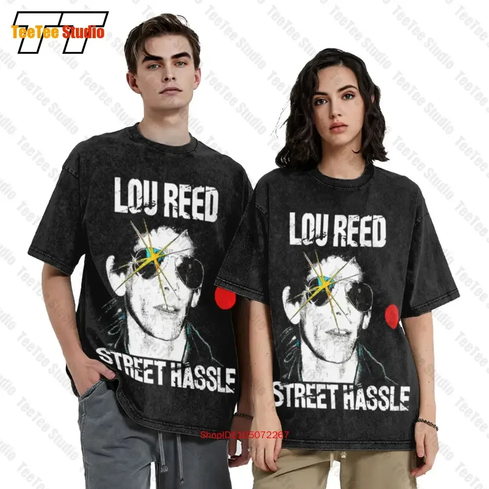 1970S Lou Reed Street Hassle Arista Records Front And Back Print Vintage Oversized T-Shirt 0035