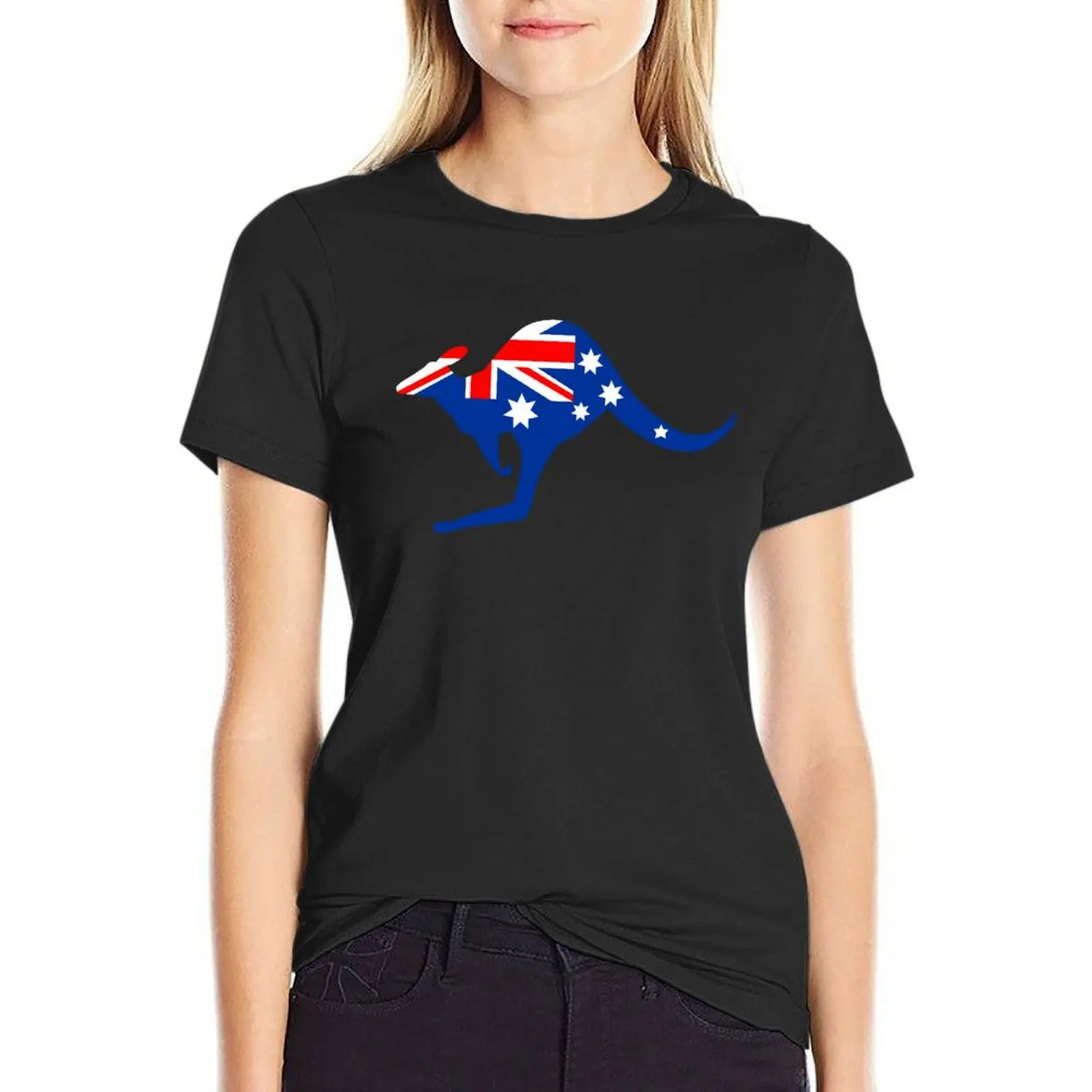 Australian Kangaroo Flag T-Shirt graphics cute tops cute clothes Aesthetic clothing Women t-shirts