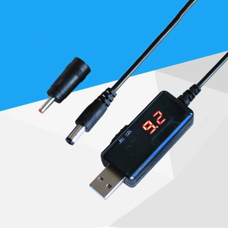 USB to DC Adjustable DC9V/12V Boost Cable with LED Display Booster Suitable for Router