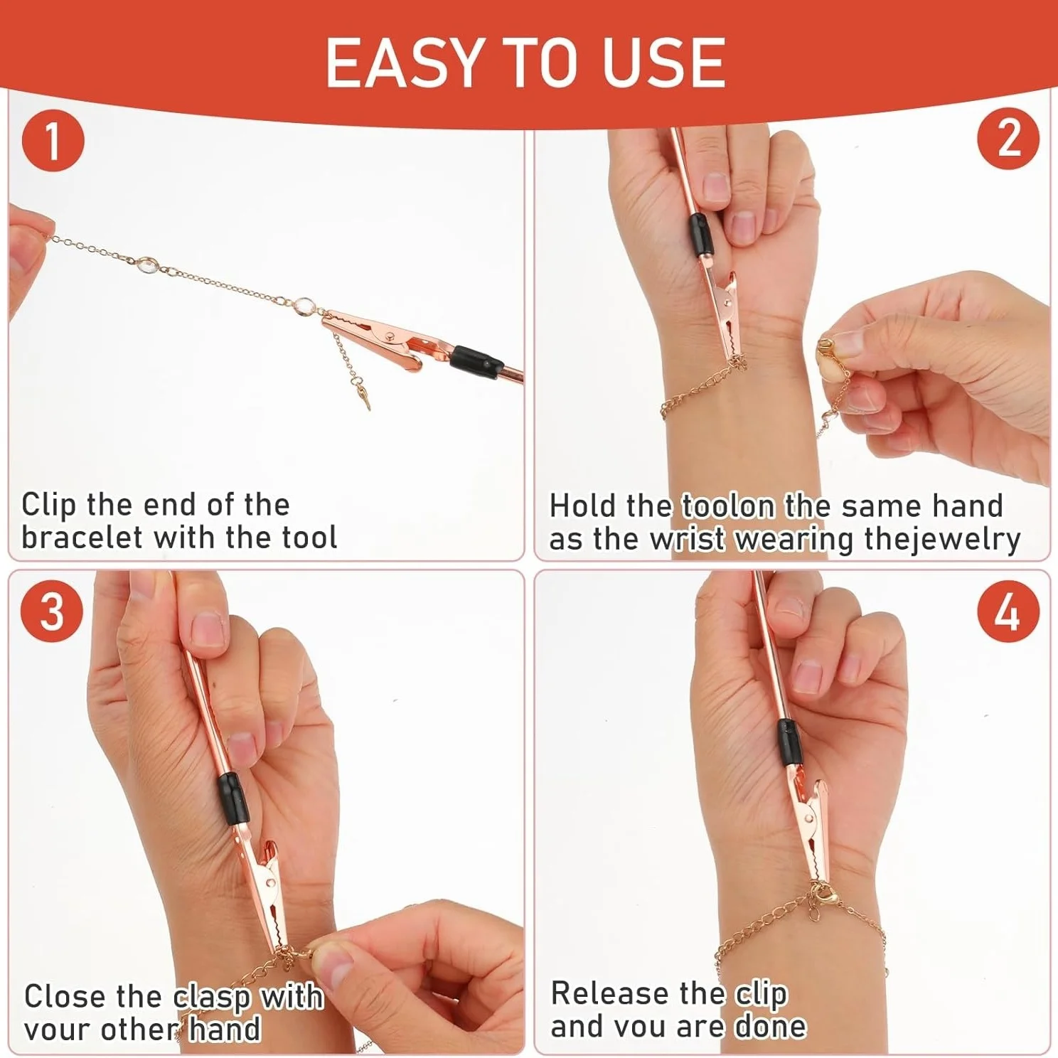 Bracelet Tool Jewelry Helper & Jewelry Clasps and Closures Fastener with Watch Clasps Hand Bracelet Helpers Fastening Hooking Equipment for Bracelet Necklace Watch Clasps Zipper Gift