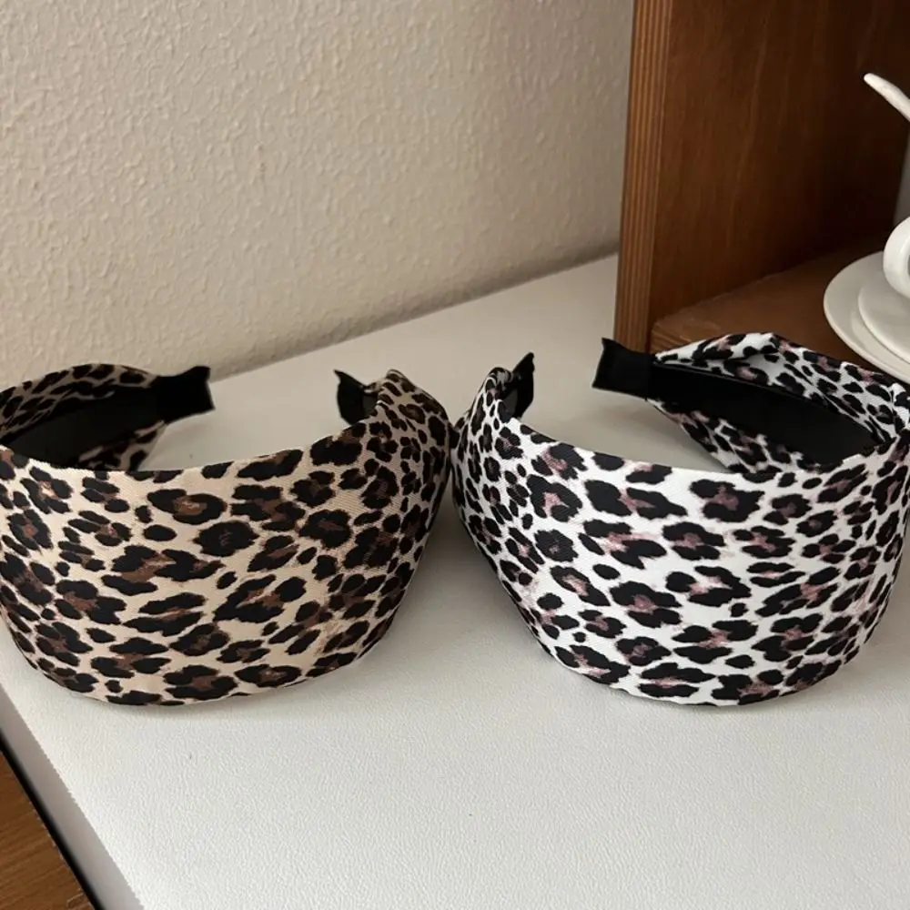 

New Korean Wide Headband Y2k Temperament Leopard Hairband Face Wash Elegant Women Hair Hoop Ladies/Girls