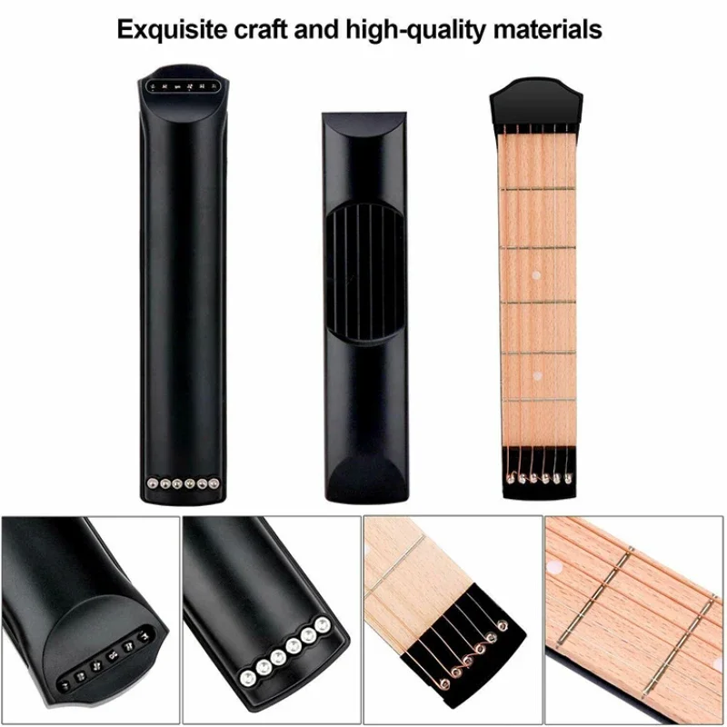 Folk Pocket Guitar Practitioner Beginner Finger Guitar Aid Finger Practice 6 String Chord Practice Tool Flexibility Developer