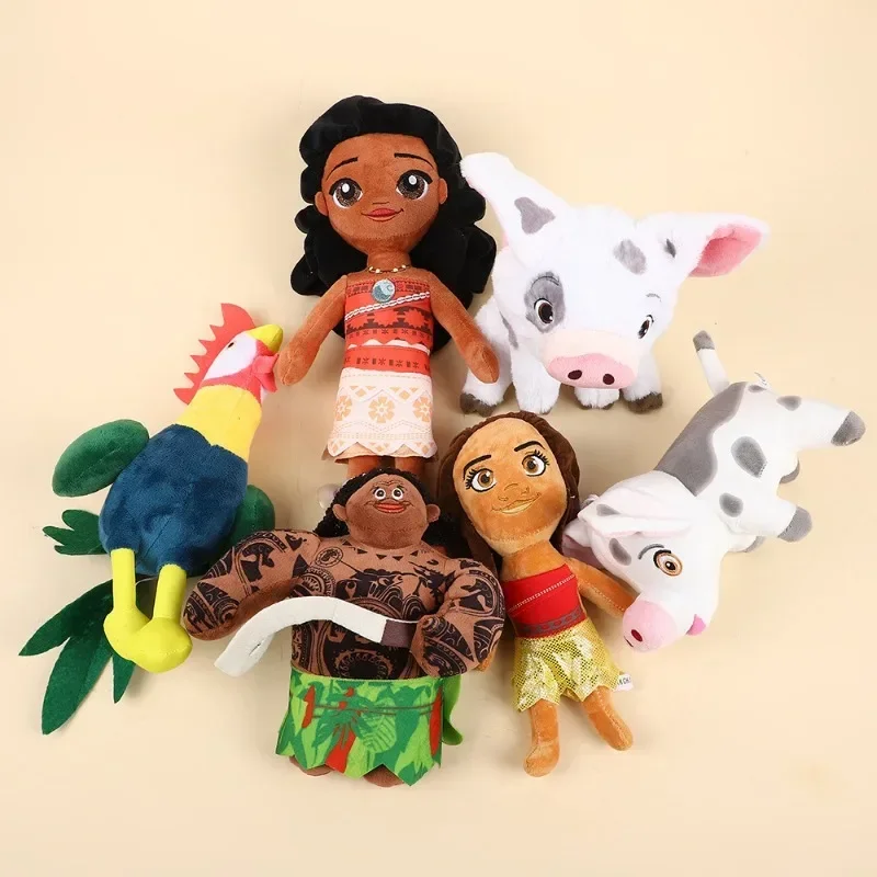 Disney 20 cm Prenses Moana Pet Domuz Pua Maui Heihei Doldurulmuş Hayvanlar Sevimli Pepa Karikatür peluş oyuncak Bebek Oyuncakları Çocuklar için