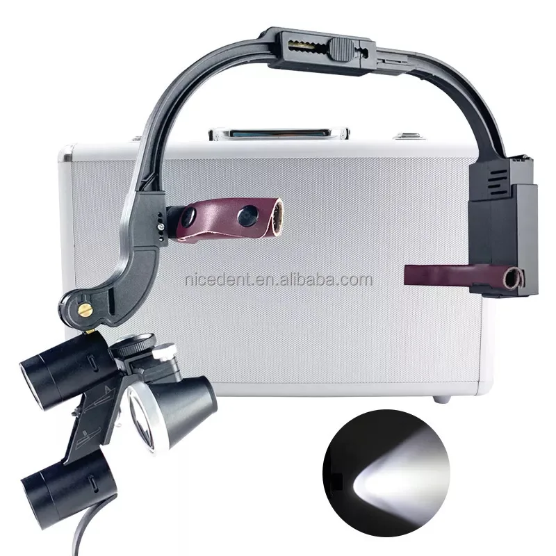 

D ental Loupes LED Headlight Binocular Loupes 2.5X/3.5X Headband Ajustable Dentist Surgical Headlamp denti stry Surgery Magnifie