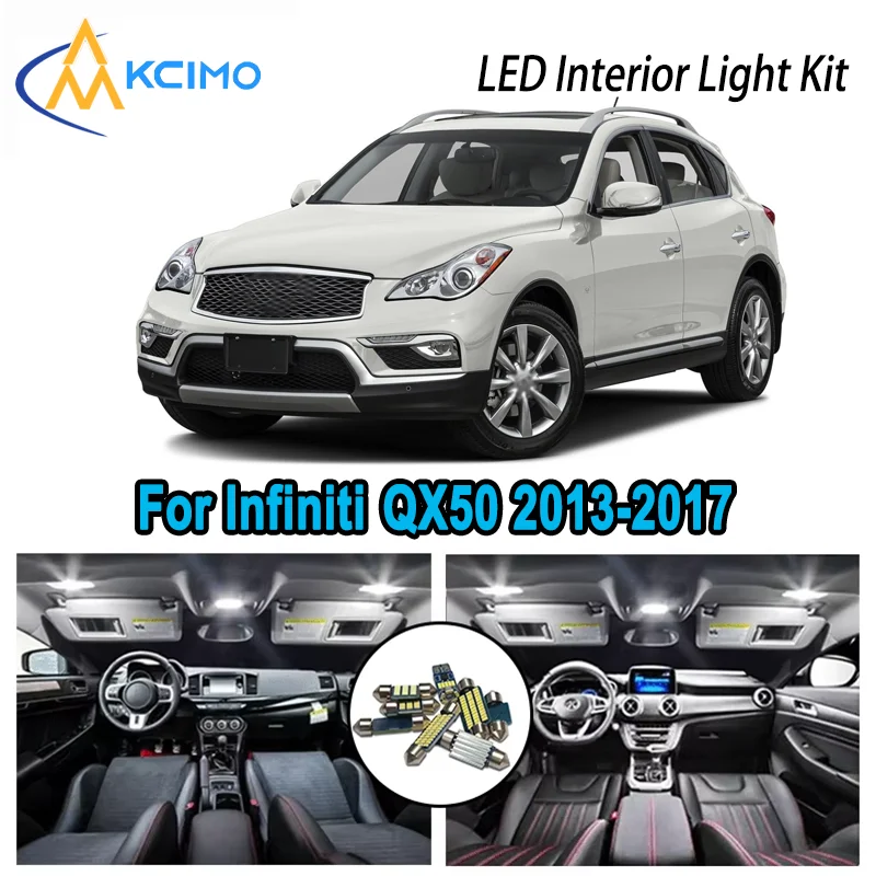 

High-Quality LED Interior Kit for Infiniti QX50 2013-2017 2014 2015 2016 Premium Error-Free Dome Map Trunk Automotive Lamps
