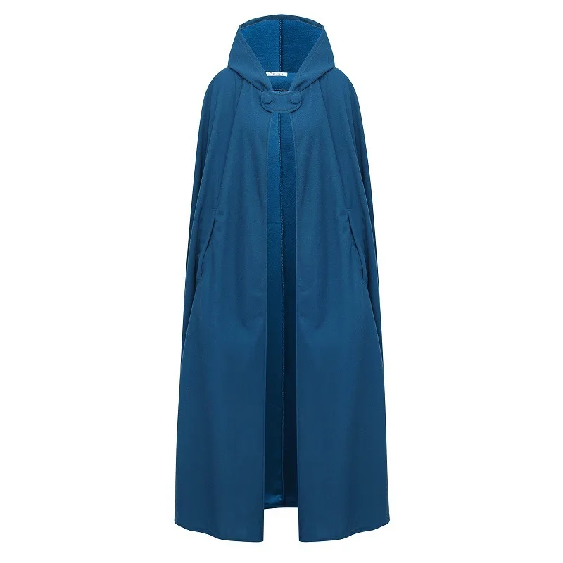 

A Popular Four-color Hooded Lace-up Shawl and Extended Individuality Cape Women's Three-quarter Sleeve Coat From Europe America
