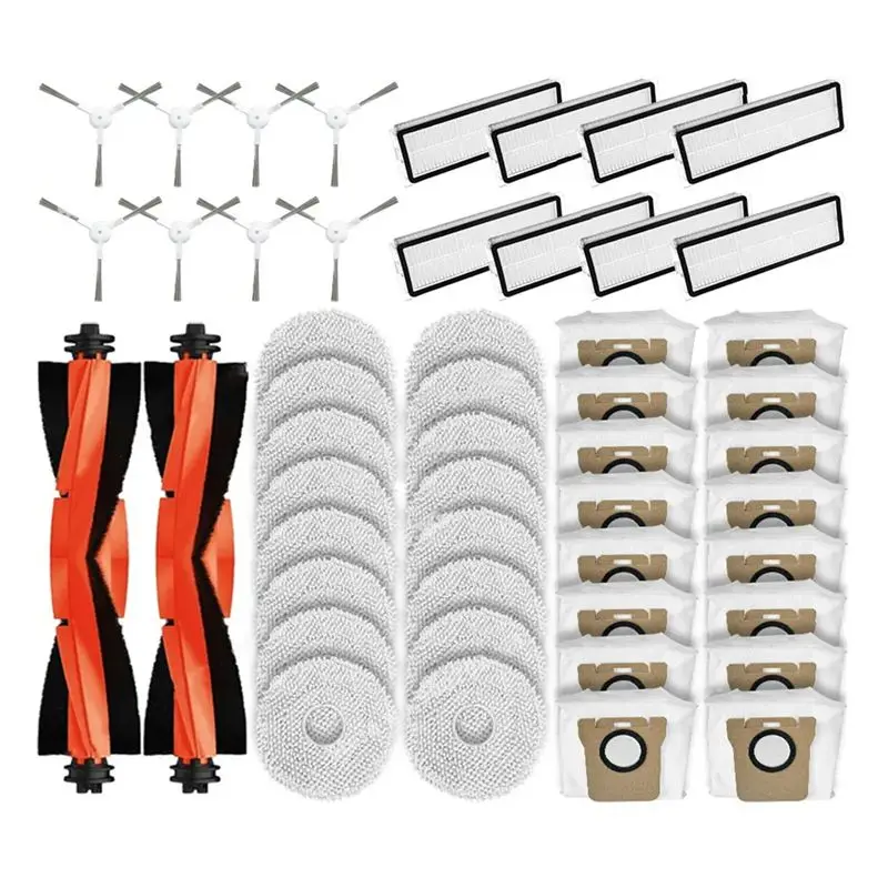 

Запасные части и аксессуары ABUL для Xiaomi Mijia Omni 2 C102CN, B101CN, B116CN, X10+: основная и боковые щетки, HEPA-фильтр, мопы, мешки для сбора пыли