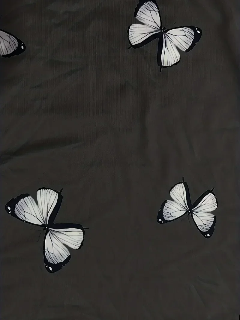 Plus rozmiar 1XL-8XL damski motyl spodenki Capri wygodny elastyczny pas oddychający letni styl krótki rękaw t-shirt