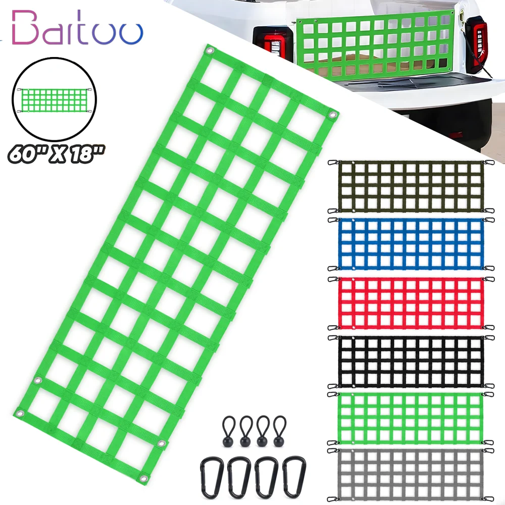 

Bartoo-60in x18in Bed Tailgate Tailgate Net for Pickup Truck Mesh Cargo Net Trunk Organizer Net For Full-Size Trucks BAG112