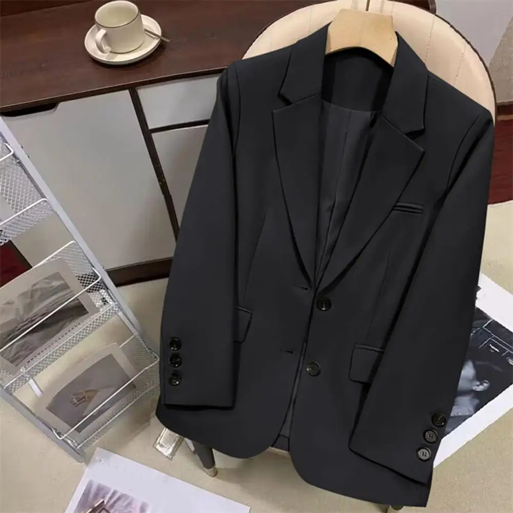 Giacca da ufficio tinta unita elegante Casual da donna per la primavera autunno Vintage Office Lady Jacket per l'abbigliamento quotidiano Business per l'estate